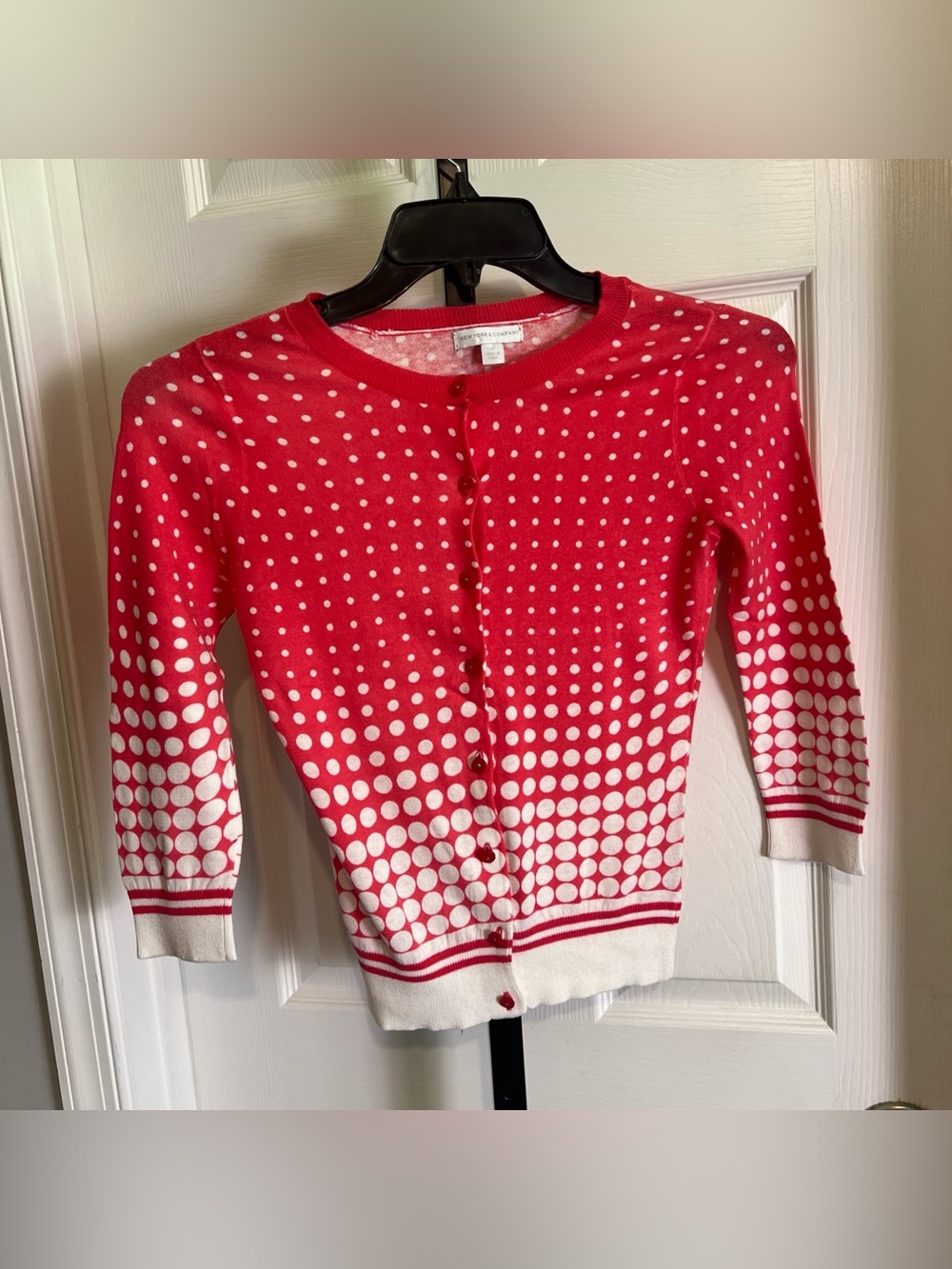 New York & Co Size XS  Pink White Button Front Cardigan Fashion Style